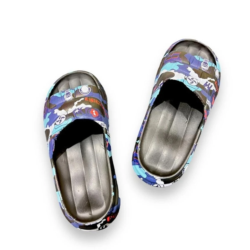 Eco-Friendly Fashion for Boys: Trendy Printed Sustainable Sliders - Stylish and Comfortable Kids' Slides