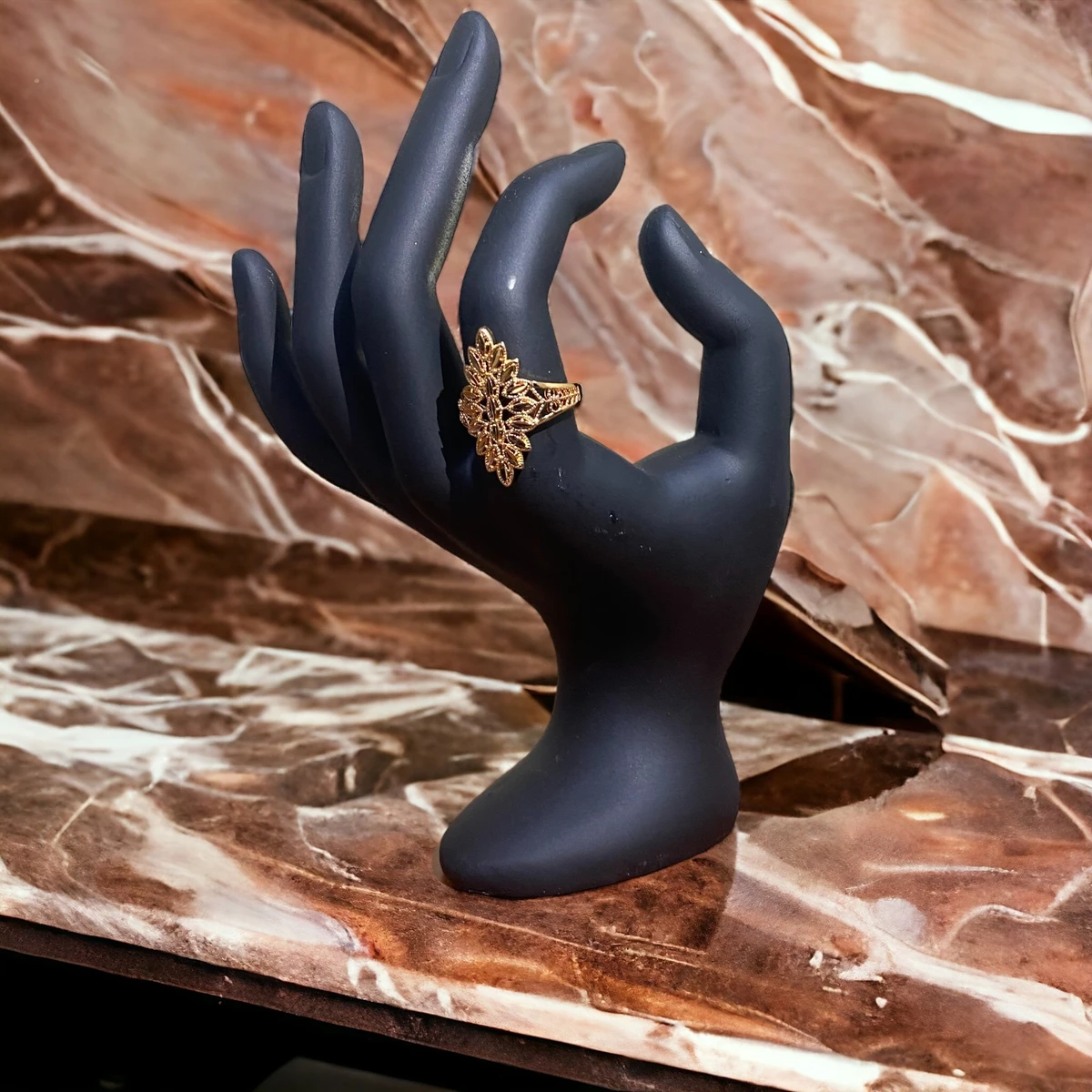 Golden Treasures: Exceptionally Unique Ring Design Embellished with Intricate Golden Details and Timeless Elegance