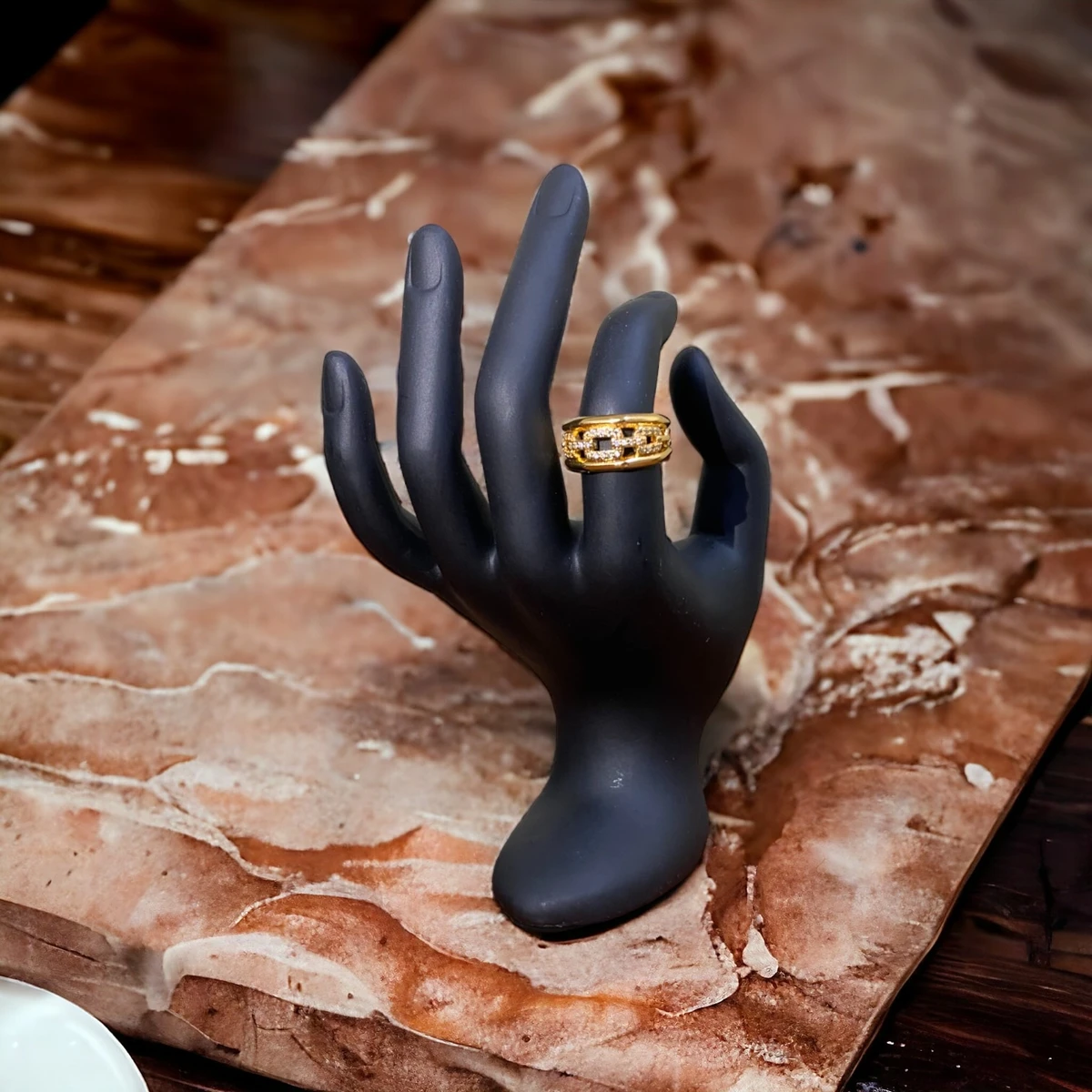 Gilded Magnificence: Chunky Dome Gold Ring, A Luxurious Statement of Modern Opulence and Timeless Glamour