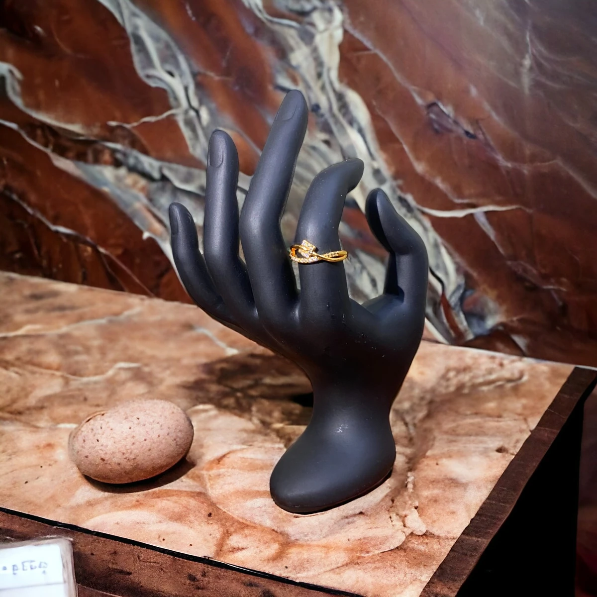 Radiant Aura: Exquisite Golden Texture Ring Embellished with Intricate Details for Unmatched Opulence and Style