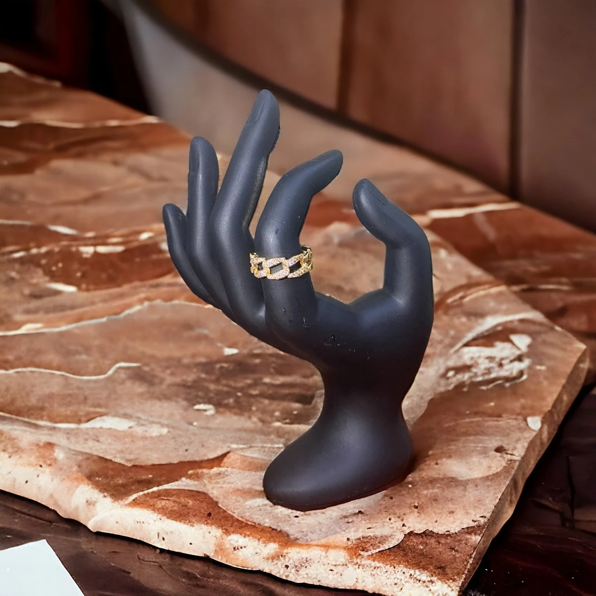 Golden Opulence: Handcrafted Artisanal Ring - Exquisite Intricate Design in Synthetic Gold