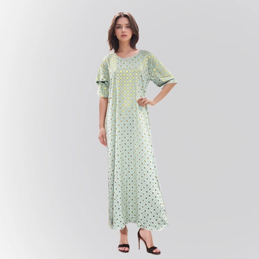 Elegant Maxi Dress with Small Floral Embellishments - Perfect for Every Occasion